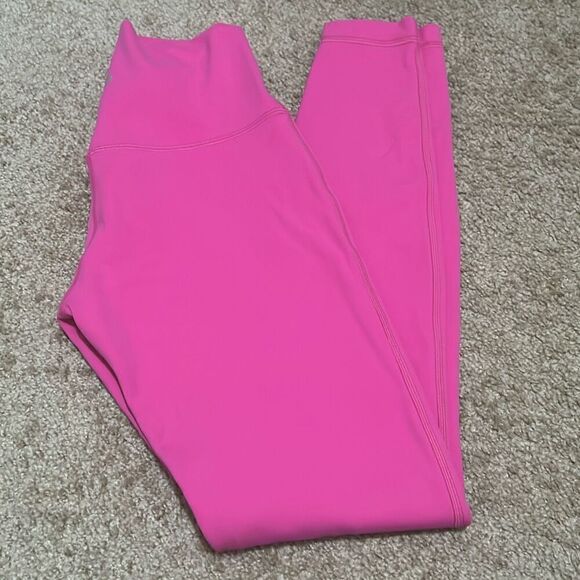 Lululemon Women's 4 High Rise Align Leggings Solid Pink Full Length Soft Yoga - Picture 11 of 14
